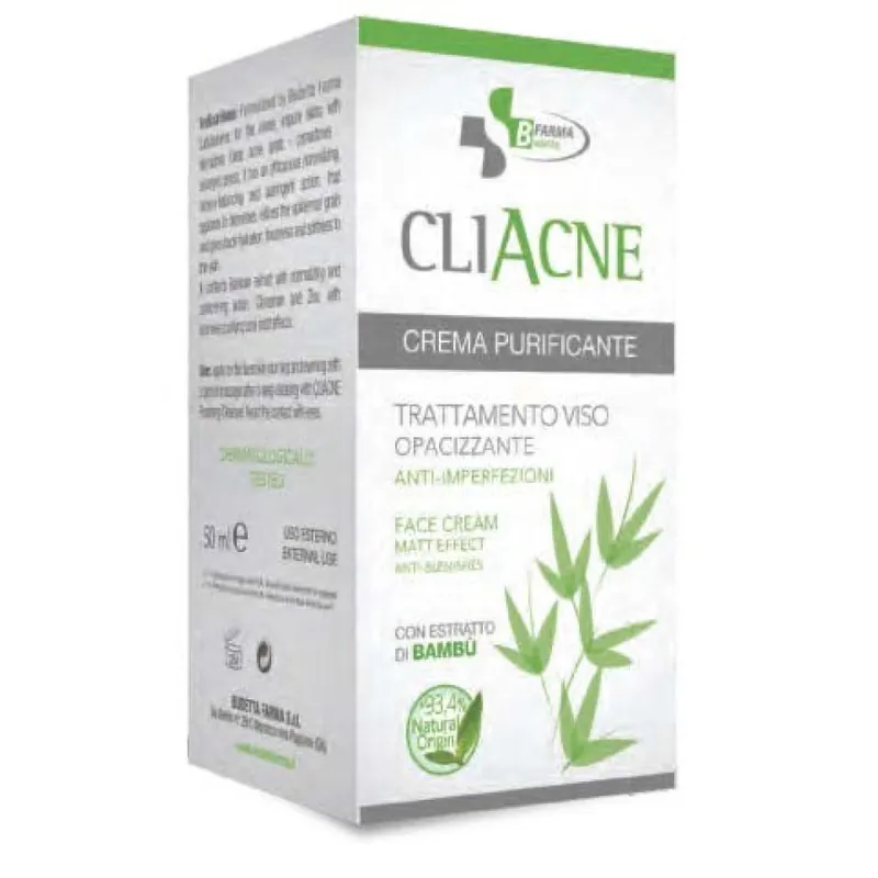 Budetta Farma, CliAcne Crema Purificante Trattamento Viso Opacizzante, 50 ml Promozione