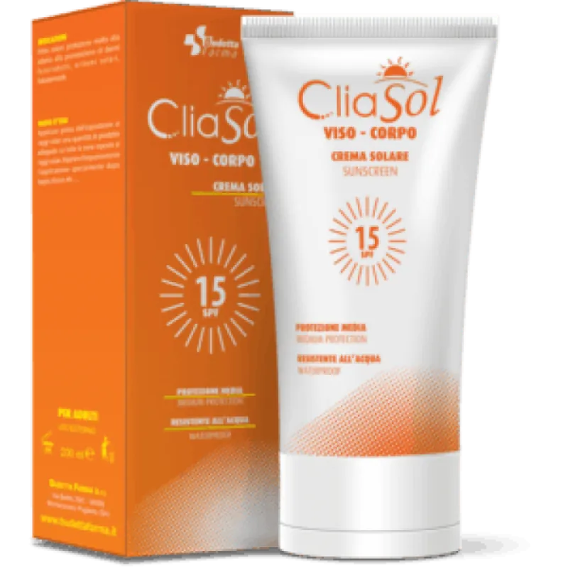 Compra Adesso Cliasol, Crema Solare SPF15 per Viso e Corpo, 200 ml