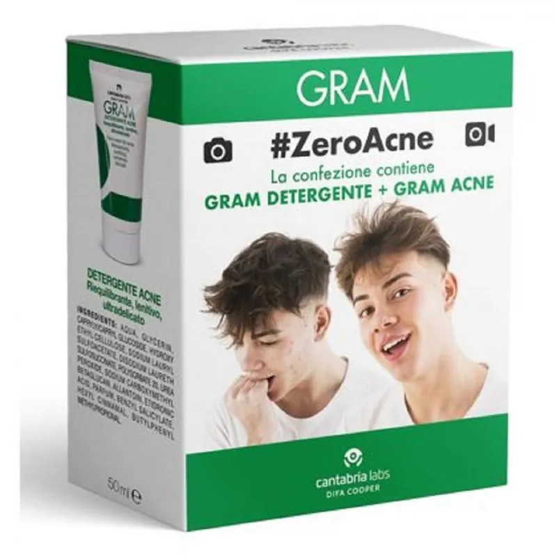 Direttamente Dal Produttore Difa Cooper - Gram ZeroAcne Crema 50ml + Detergente 50ml - Trattamento Completo per Combattere l'Acne