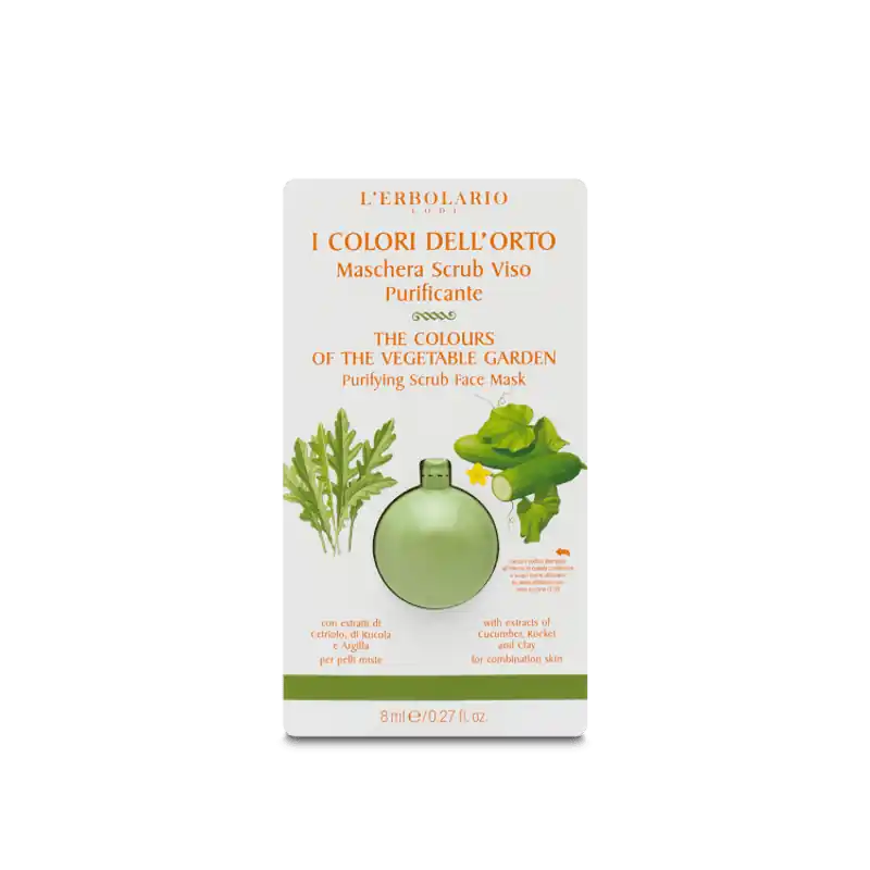 Economico L'Erbolario I Colori Dell'Orto Verde Maschera Scrub Viso per Pelle Pulita e Luminosa Monodose 8ml