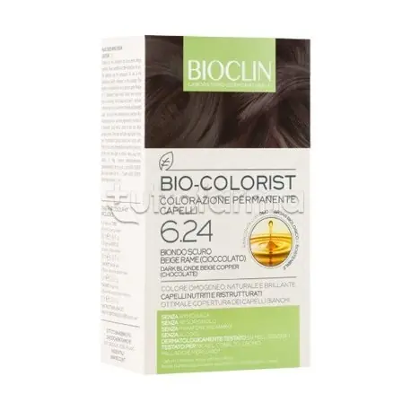 Promo Stagionale Bioclin Bio-Colorist 6.24 Biondo Scuro Beige Rame per Colorazione Permanente Kit