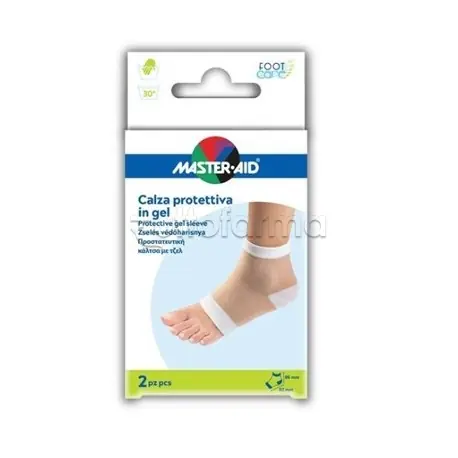 Master-Aid Calza Con Protezione Idratante In Gel per Talloni Screpolati Confezione da 2 Pezzi Certificato