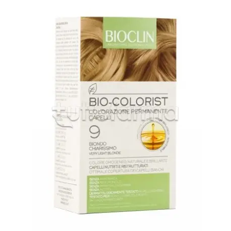 Bioclin Bio Colorist Tinta 9 Biondo Chiarissimo per Colorazione Permanente Kit Bestseller