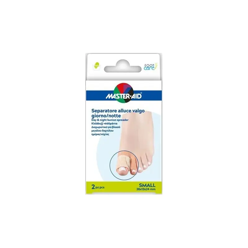 Divaricatore Alluce Giorno/Notte Master-Aid Footcare Small per Alluce Valgo 2 Pezzi Alta Qualità