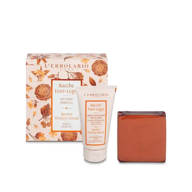 Affare L’Erbolario Bacche Fiori Legni Kit Mani Perfette per Mani Morbide e Idratate Sapone 100g + Crema Mani 75ml