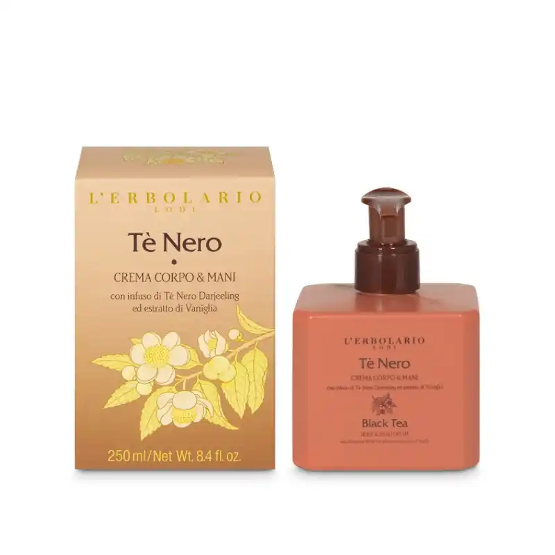 Quantità Limitata L'Erbolario Tè Nero Crema Corpo e Mani Idratante e Protettiva 250 ml