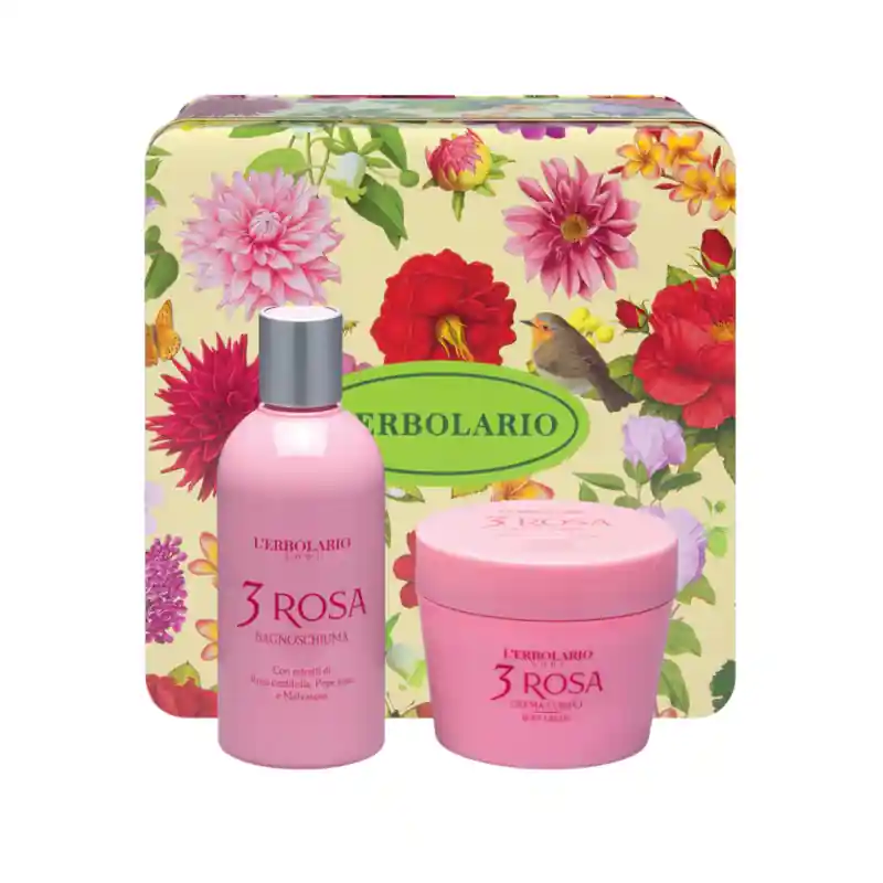 L'Erbolario 3 Rosa Segreti di Bellezza Bagnoschiuma 250ml + Crema Corpo 200ml Offerta Del Giorno