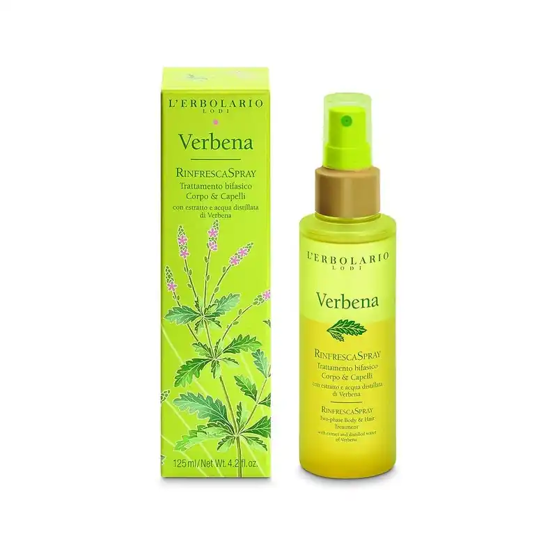 Autentico L'Erbolario Verbena Rinfrescante Spray Corpo e Capelli, idratazione e freschezza quotidiana, spray 125 ml