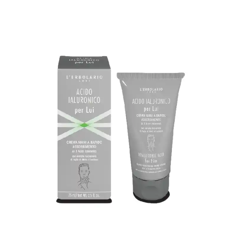Popolare L'Erbolario Acido Ialuronico Per Lui Crema Mani Uomo, idratazione mani maschili, tubo da 75 ml