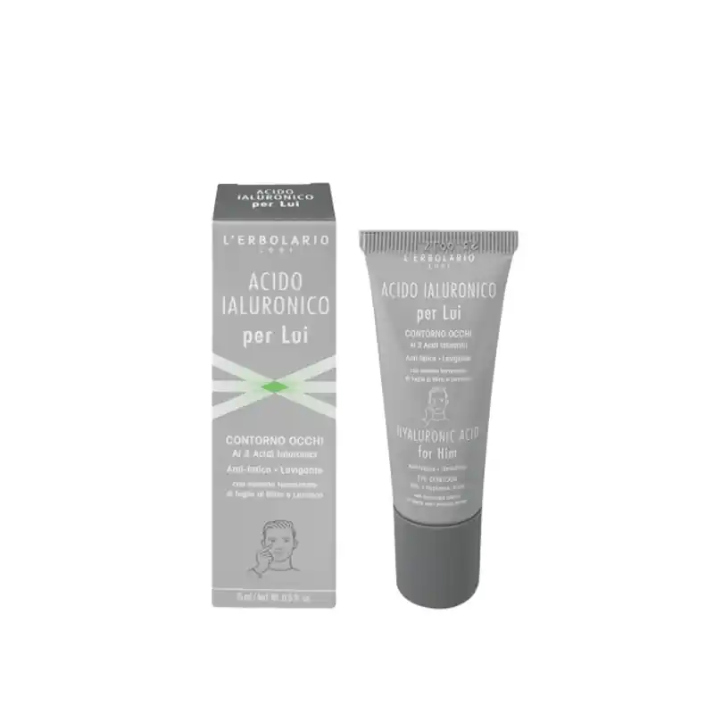 L'Erbolario Acido Ialuronico Per Lui Contorno Occhi Uomo, gel idratante e tonificante per sguardo fresco, 15ml Prezzo Di Fabbrica