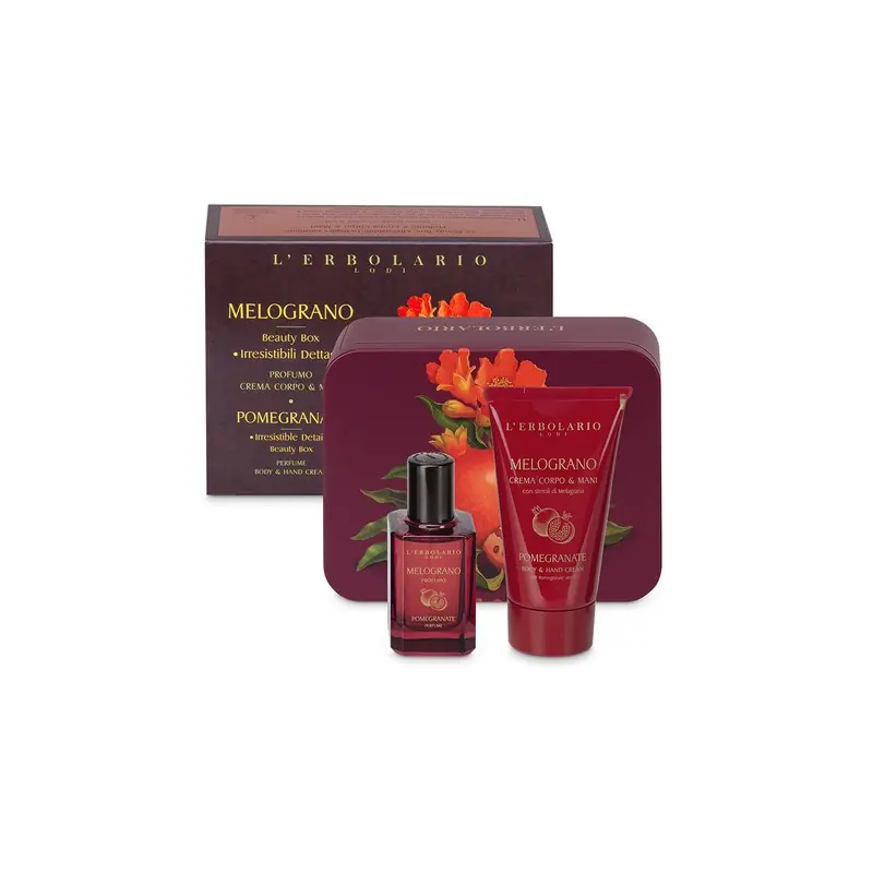 L'Erbolario Melograno Beauty Box Irresistibili Dettagli kit corpo e mani profumato cofanetto regalo 30ml+75ml Ordine In Blocco