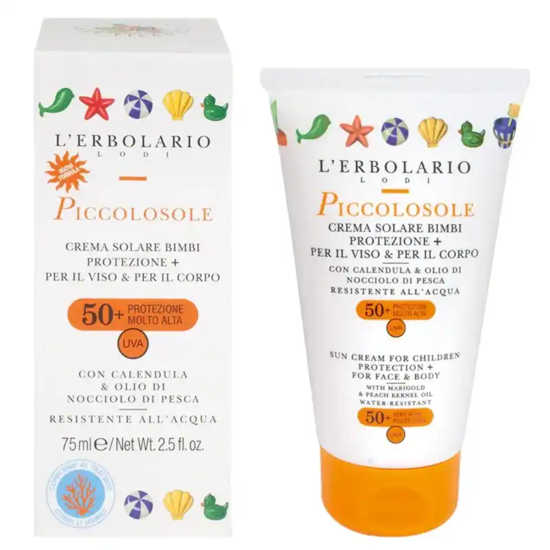 Quantità Limitata L'Erbolario Piccolosole Crema Solare Viso e Corpo Bambini SPF50+ 75ml