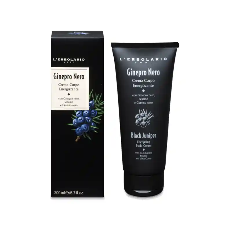 L'Erbolario Ginepro Nero Crema Corpo Energizzante per Idratazione e Tonicità 200 ml Professionale