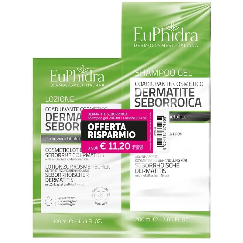 A Buon Prezzo Abbinata Shampoo Gel + Lozione Dermatite Seborroica per Trattamento Completo Cuoio Capelluto e Zone Pilifere
