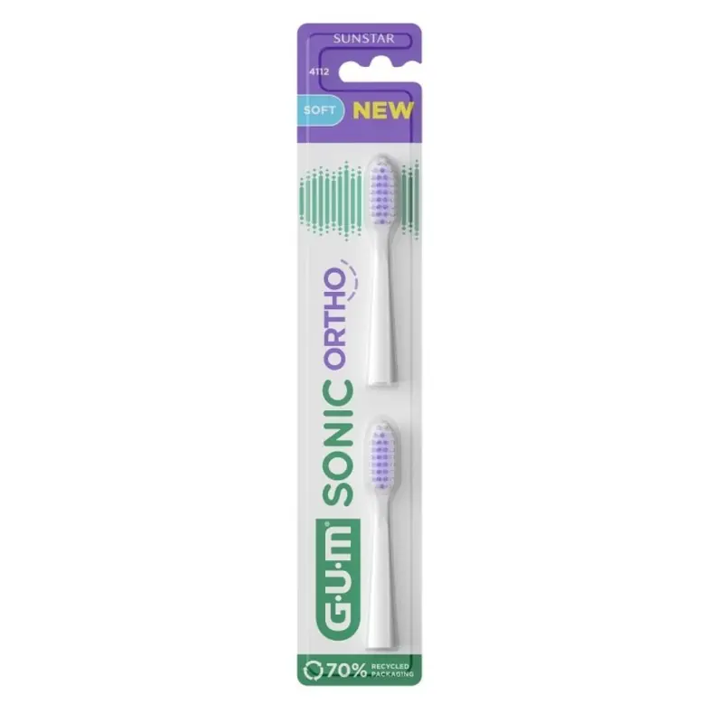 Occasione Gum Sonic Ortho Refill Testine di Ricambio per Spazzolino Elettrico 2 Testine Soft