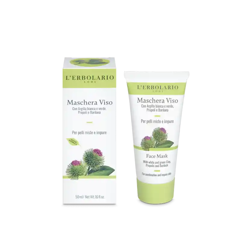 L'Erbolario Maschera Viso Per Pelli Miste e Impure, purificante e seboequilibrante, tubo da 50 ml Offerta