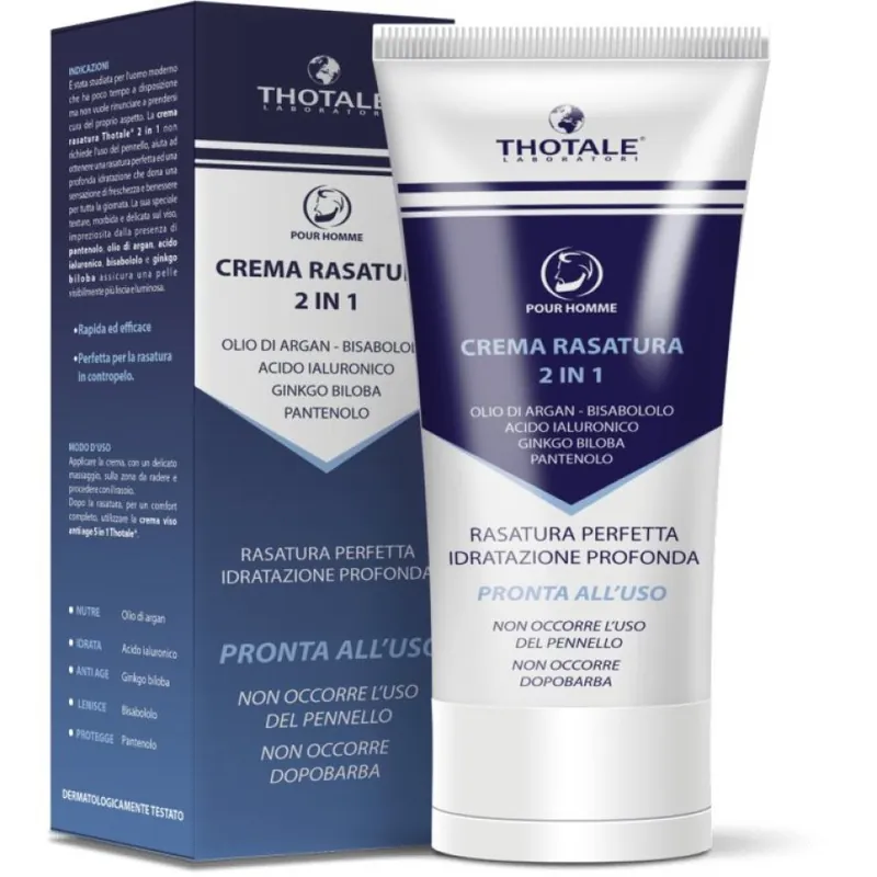 Quantità Limitata Thotale Pour Homme ,Crema Rasatura Barba 2 in 1, 200 ml