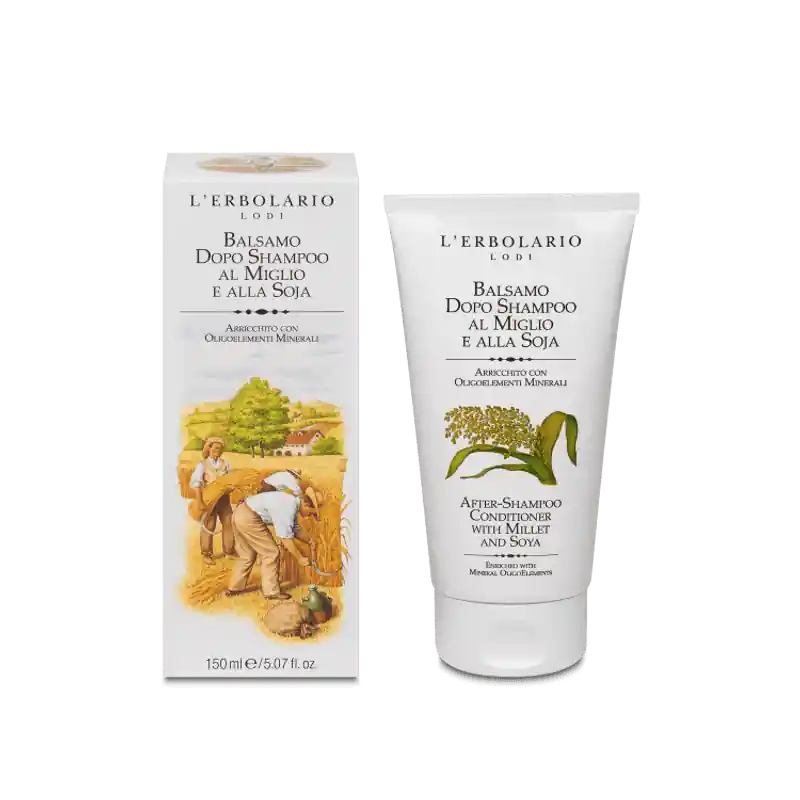 L'Erbolario Balsamo Doposhampoo al Miglio ed alla Soja per Capelli Secchi e Crespi 150 ml Promozione Esclusiva