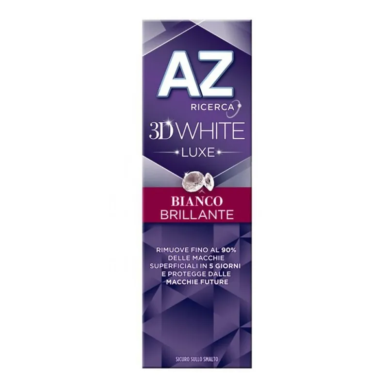 AZ 3D White Luxe Bianco Brillante 75ml: Dentifricio Sbiancante con Tecnologia Microsfere Solubili Autentico