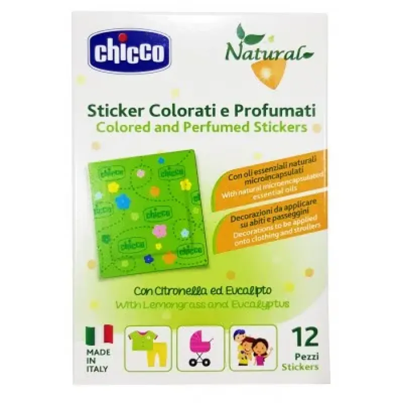 Chicco Natural Zanza Sticker Antizanzara Colorati E Profumati 12 Pezzi Spedizione Gratuita