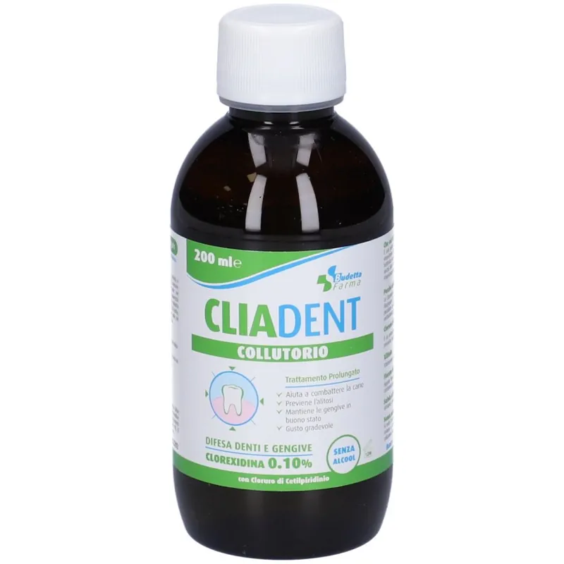 Cliadent Collutorio 0,10% Clorexidina 200 ml – Prevenzione Placca e Igiene Orale Originale