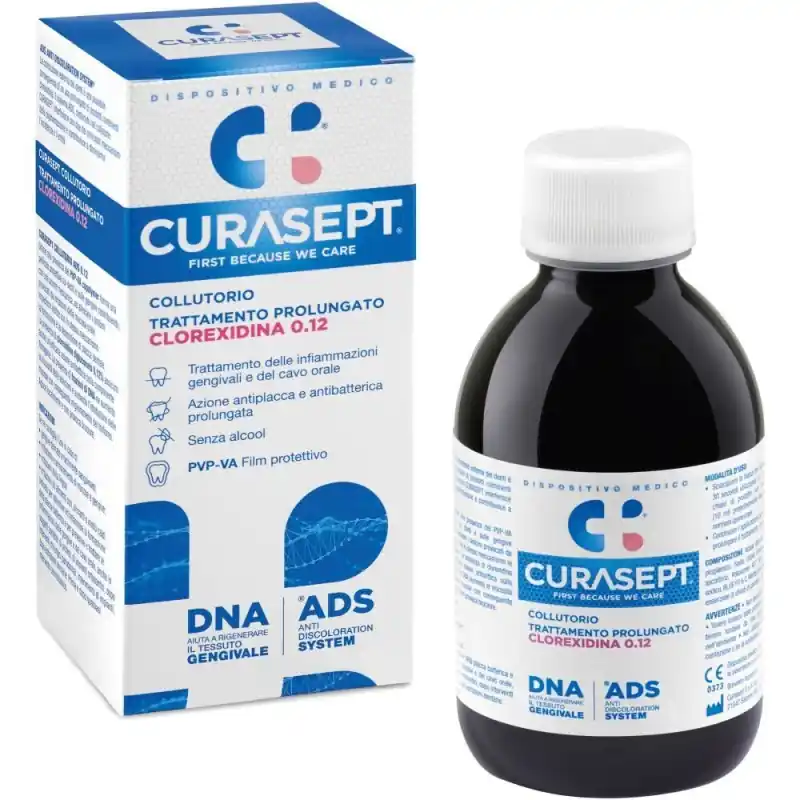 Pagamento Sicuro Curasept ADS Collutorio Azione Anti-Macchie 0,12% Clorexidina 200 ml