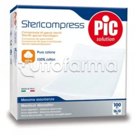 Novità Pic Stericompress Compresse di Garza Sterili 10x10cm 100 Pezzi