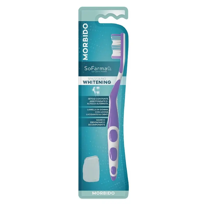 Spazzolino Whitening Setole Morbide SoFarma per Pulizia Dentale Profonda Formato Singolo Pagamento Sicuro