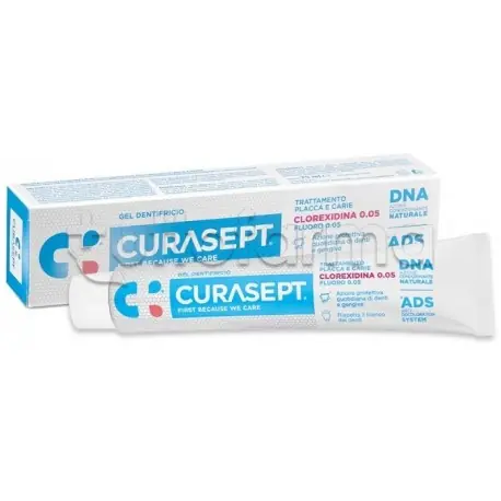Subito Disponibile Curasept Clorexidina 0,05% ADS+DNA Gel Dentifricio Antiplacca 75ml