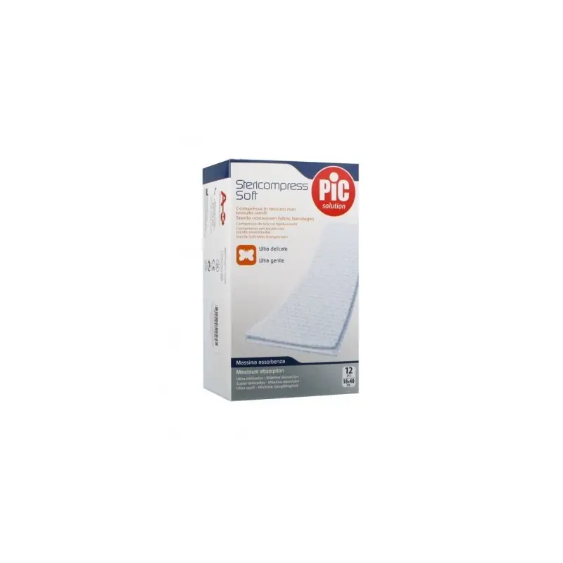 Pic Garza Tessuto Non Tessuto Stericompress Soft 12 Pezzi 18 x 40 cm All’Ingrosso