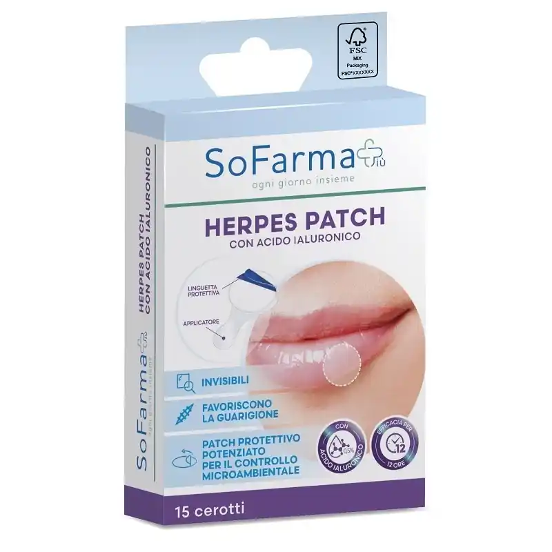 Bestseller Cerotto Herpes Patch Con Acido Ialuronico Sofarmapiu' 15 Pezzi