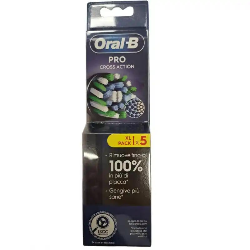 Non Perdere Oral-B Power Refill Cross Action Nero 5 Testine di Ricambio