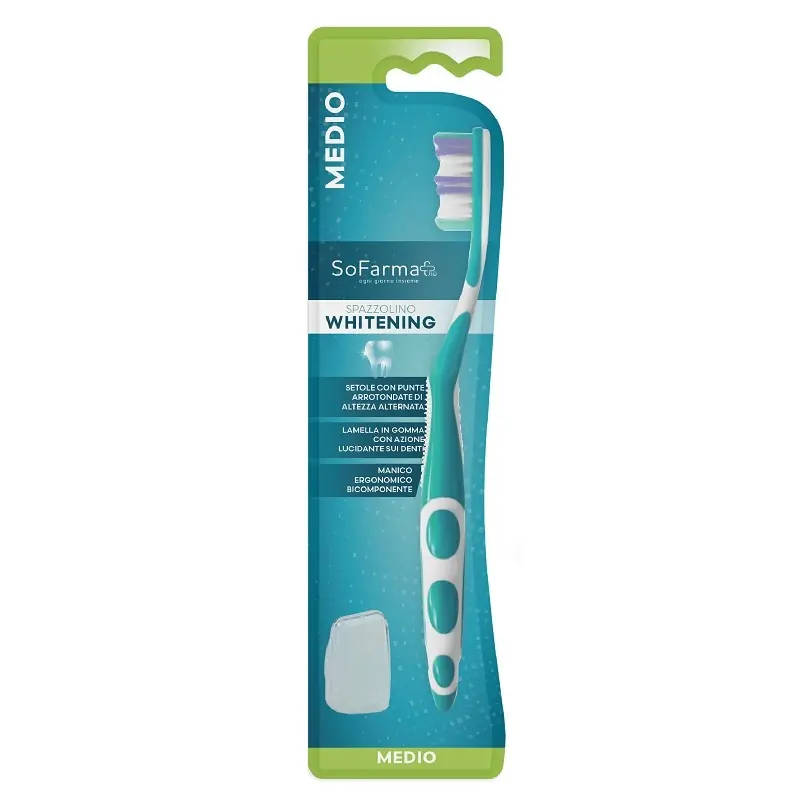 Spazzolino White Setole Medie Sofarmapiù per Pulizia Dentale Profonda Formato Singolo Garanzia Inclusa