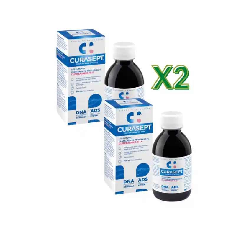 Curasept ADS Collutorio Anti-Macchie 0,12% Clorexidina 200 ml - 2 Confezioni Ordine In Blocco