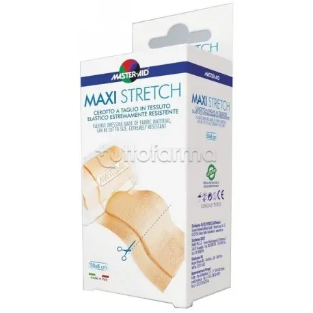 Professionale Master-Aid Stretch Cerotto A Taglio In Tessuto Elastico Resistente 50 x 8 cm per Pelli Sensibili
