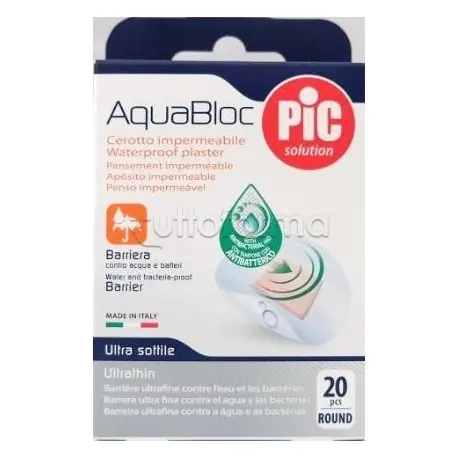 Pic Cerotti Aquabloc Antibatterici Impermeabili Rotondi Diametro 22,5mm 20 Pezzi Offerta Del Giorno