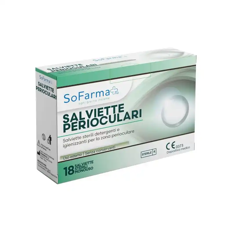 Salviette perioculari Sofarmapiu' per detersione delicata occhi 18 salviette monouso Soddisfatti O Rimborsati