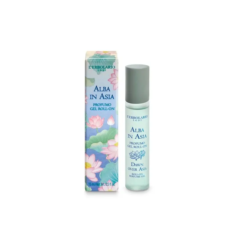 Lusso L'Erbolario Alba In Asia Profumo Roll-On, fragranza fiorita e muschiata per freschezza e benessere, 15 ml