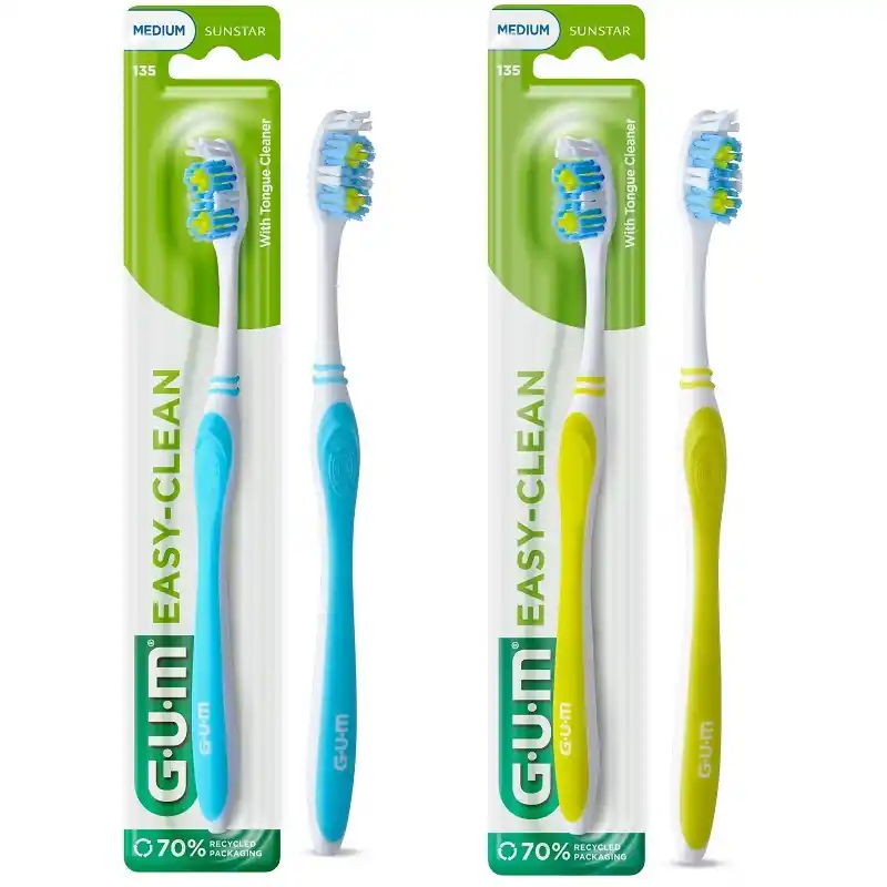 Gum Easy Clean Spazzolino per Pulizia Profonda con Setole Medie 1 Pezzo Economico