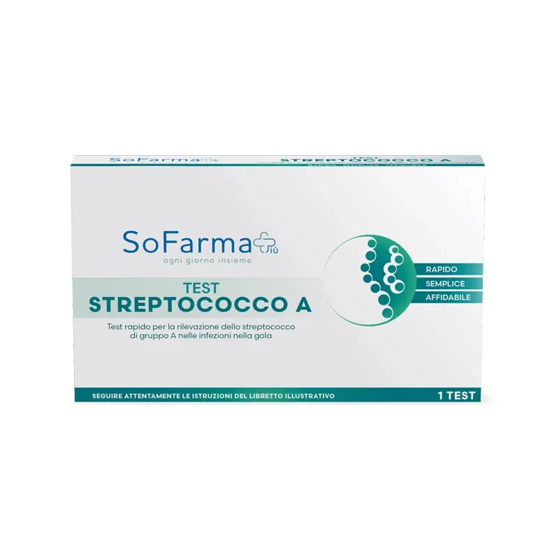 All’Ingrosso Test Rapido Autodiagnostico Streptococco A SoFarma per Infezioni Gola Confezione Completa