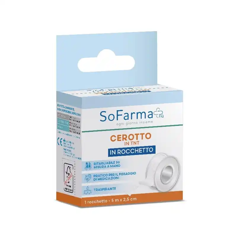Affare Rocchetto Tessuto Non Tessuto Sofarmapiù per Fissaggio Medicazioni 1 Rocchetto 5m x 2,5cm
