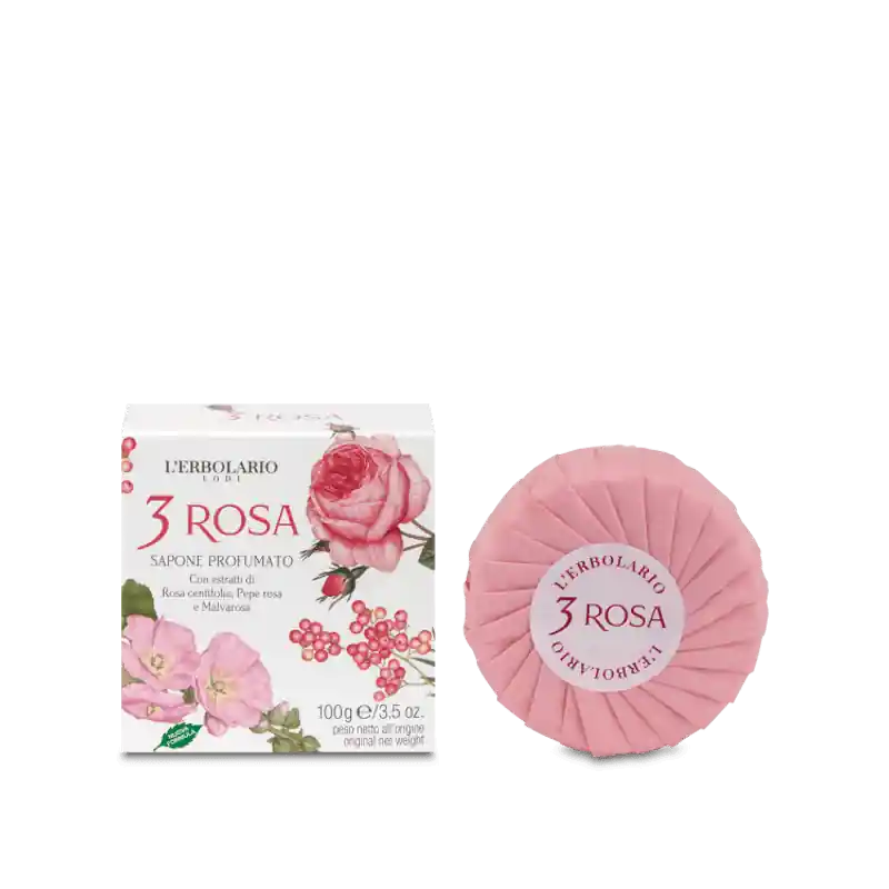 L'Erbolario 3 Rosa Sapone per Detersione Delicata Mani e Corpo 100 g Economico