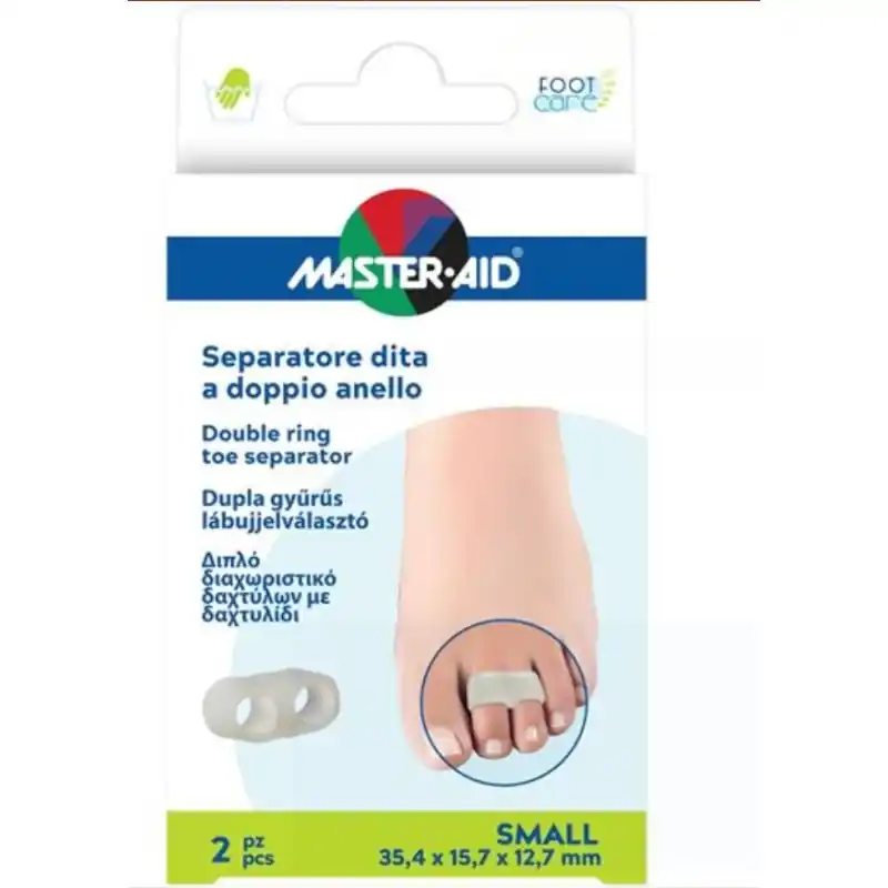 Occasione Separatore dita Master-aid Footcare con anello doppio per protezione dita piedi 2 pezzi Large