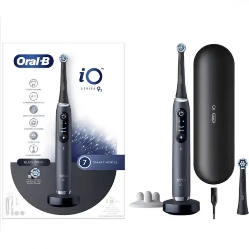 Spedizione Mondiale Oral-B IO 9 Black Onyx Spazzolino Elettrico Colore Nero + 2 Testine di Ricambio