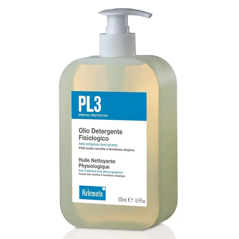 Esclusivo PL3 Olio Detergente Fisiologico Idratante per Pelle Secca 500ml