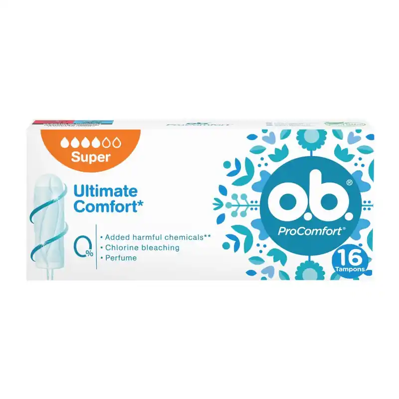 OB Procomfort Super Assorbenti Interni Flusso Medio e Intenso 16 Pezzi Ordine In Blocco