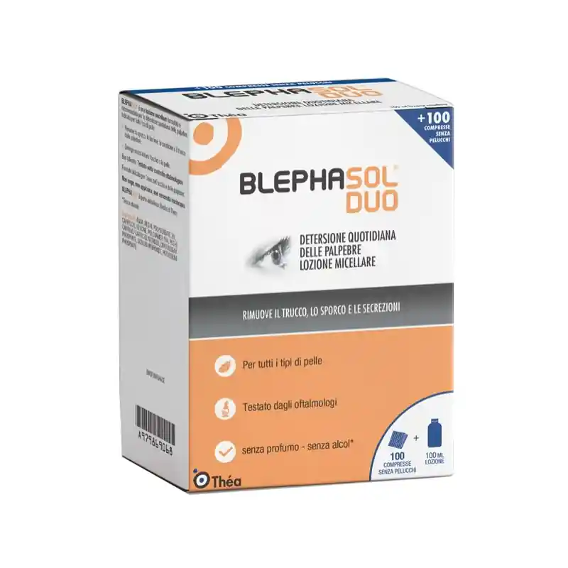 Fatto A Mano Blephasol Duo Lozione per Igiene degli Occhi 100ml +100 Garze