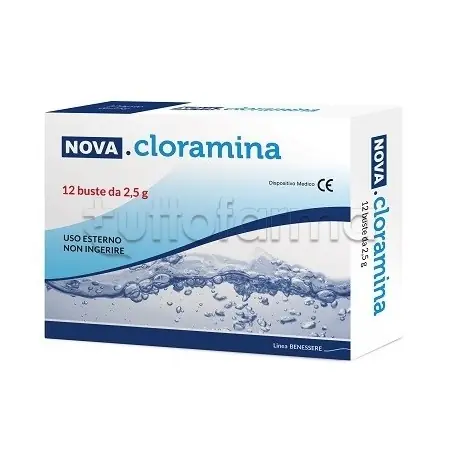 Più Venduto Nova Cloramina per Igiene Intima e Pulizia della Cute 12 Buste da 2,5g