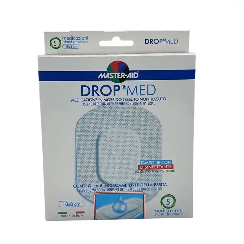 Master-Aid Drop Med per Cura Ferite 10x8 cm 5 Pezzi A Buon Prezzo