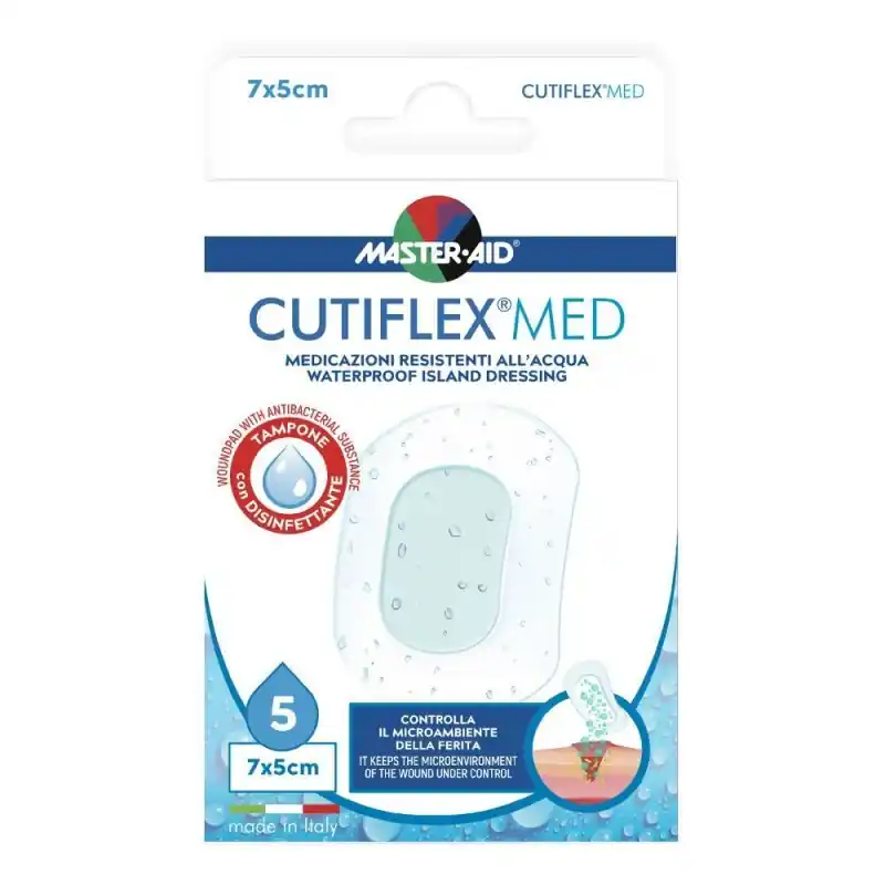 Spedito Oggi Master-Aid Cutiflexmed Medicazione Autoadesiva Impermeabile 7x5 cm 5 Pezzi